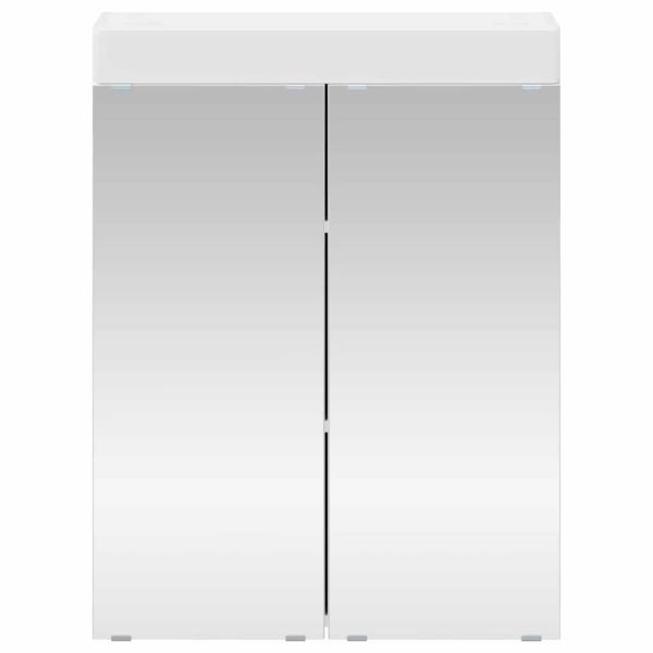 Badezimmerspiegelschrank mit Regal TULUM Weiß 60 x 16,5 x 78 cm