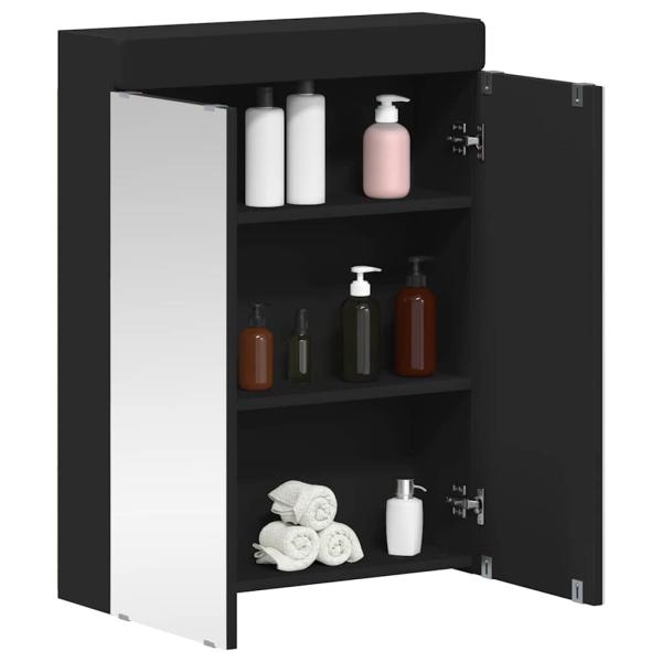 Badezimmerspiegelschrank TULUM Schwarz 60 x 16,5 x 78 cm