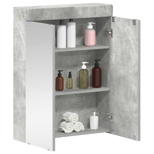 Badezimmerspiegelschrank TULUM Beton Grau 60 x 16,5 x 78 cm