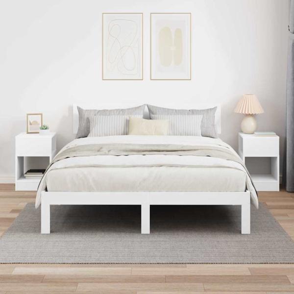 Beistelltisch 2 pcs Weiß 30,5 x 30 x 45 cm Holzwerkstoff