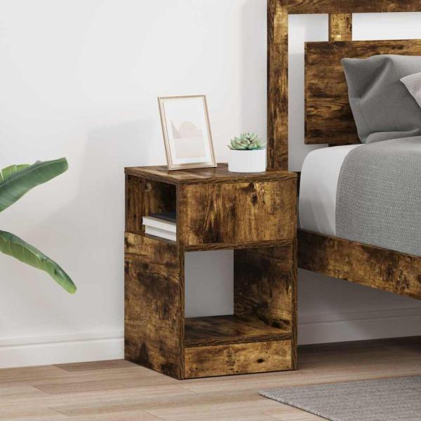 ARDEBO.de - Beistelltisch 2 pcs Geräucherte Eiche 30,5 x 30 x 45 cm