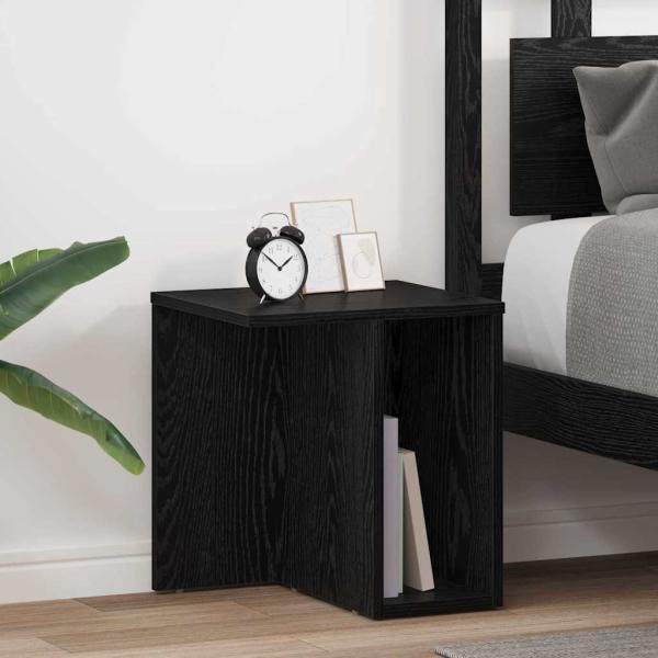 ARDEBO.de - Beistelltisch 2 pcs Schwarz Eichen-Optik 37 x 32 x 40 cm