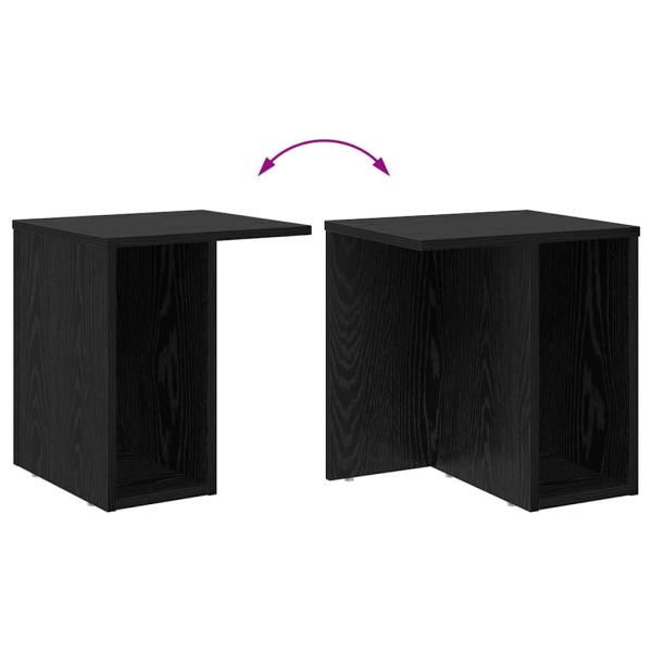Beistelltisch 2 pcs Schwarz Eichen-Optik 37 x 32 x 40 cm