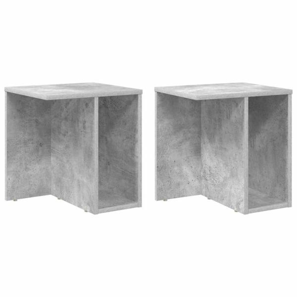 Beistelltisch 2 pcs Beton Grau 37 x 32 x 40 cm Holzwerkstoff