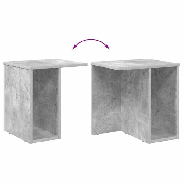 Beistelltisch 2 pcs Beton Grau 37 x 32 x 40 cm Holzwerkstoff