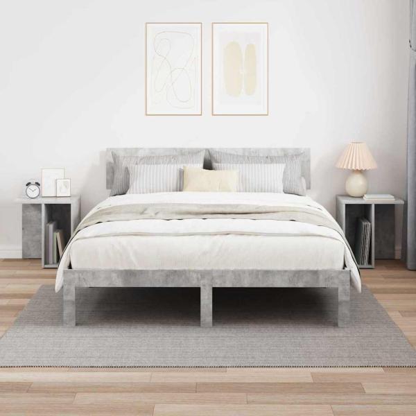Beistelltisch 2 pcs Beton Grau 37 x 32 x 40 cm Holzwerkstoff
