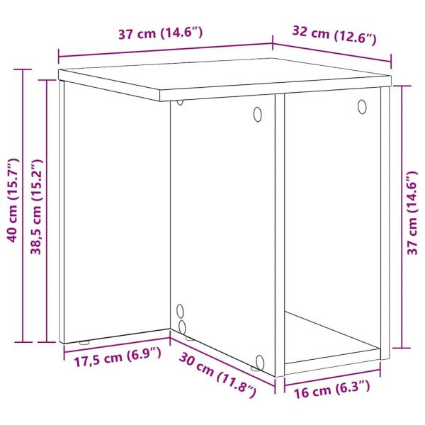 Beistelltisch Graues Sonoma 37 x 32 x 40 cm Holzwerkstoff