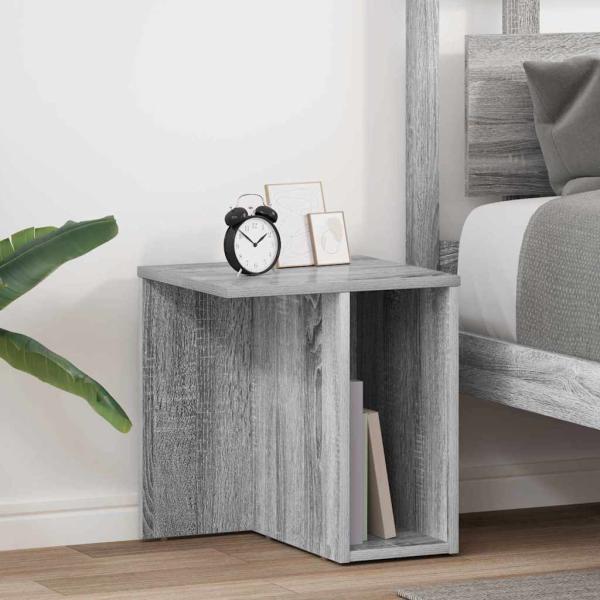 ARDEBO.de - Beistelltisch 2 pcs Graues Sonoma 37 x 32 x 40 cm Holzwerkstoff