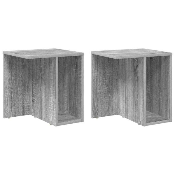 Beistelltisch 2 pcs Graues Sonoma 37 x 32 x 40 cm Holzwerkstoff
