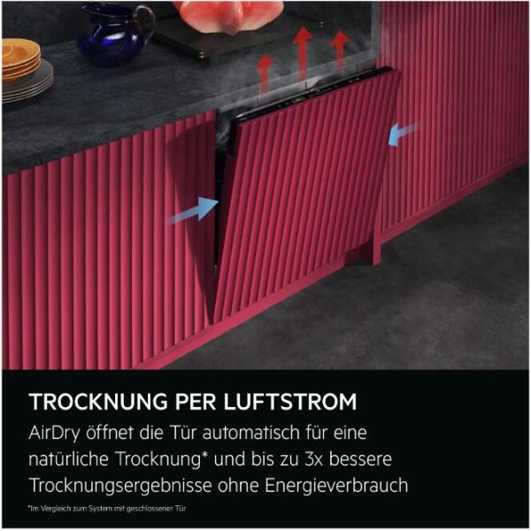 AEG GT7200B1SGM 7000 Teilintegrierter Geschirrspüler, 60 cm breit, 13 Maßgedecke, AquaSave, AirDry, ExtraSilent, Besteckkorb, Edelstahl (911463019)