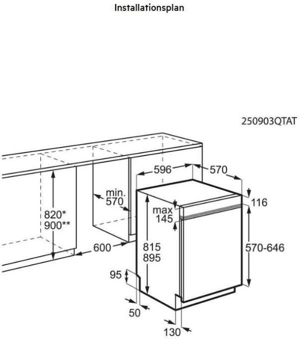 AEG GT7200B1SGM 7000 Teilintegrierter Geschirrspüler, 60 cm breit, 13 Maßgedecke, AquaSave, AirDry, ExtraSilent, Besteckkorb, Edelstahl (911463019)