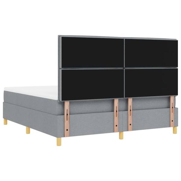 Boxspringbett mit Matratze Hellgrau 180 x 200 cm Stoff