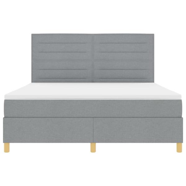 Boxspringbett mit Matratze Hellgrau 180 x 200 cm Stoff