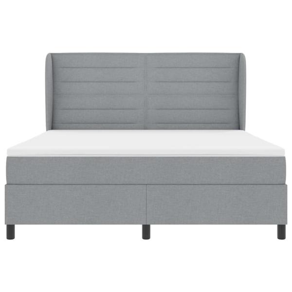 Boxspringbett mit Matratze Hellgrau 180 x 200 cm Stoff