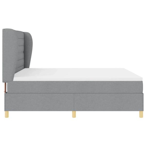Boxspringbett mit Matratze Dunkelgrau 90x190 cm Hellgrau