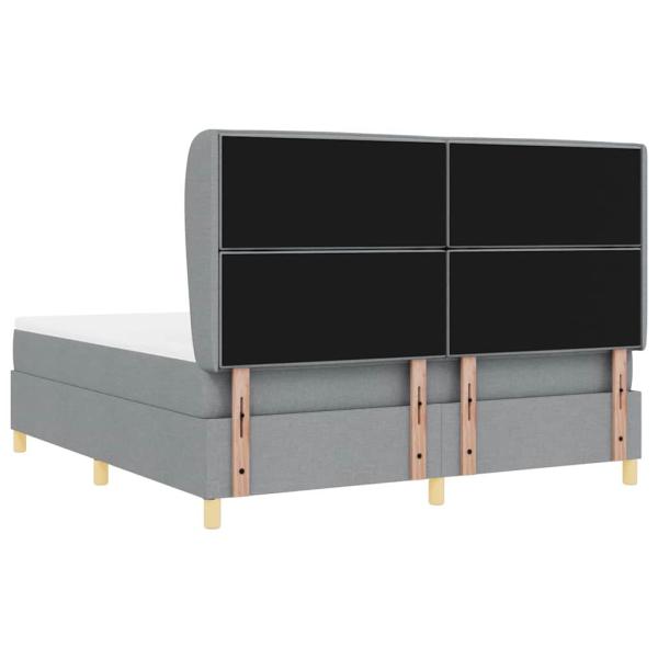 Boxspringbett mit Matratze Dunkelgrau 90x190 cm Hellgrau