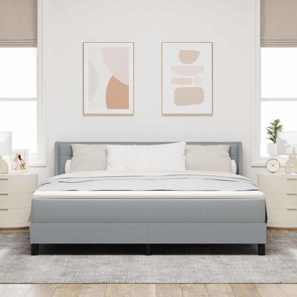 Boxspringbett mit Matratze mit Matratze Hellgrau 180 x 200 cm