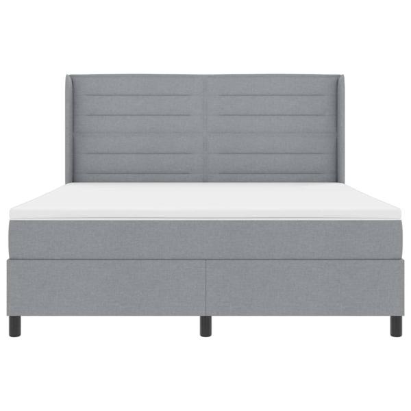 Boxspringbett mit Matratze Hellgrau 180 x 200 cm Stoff