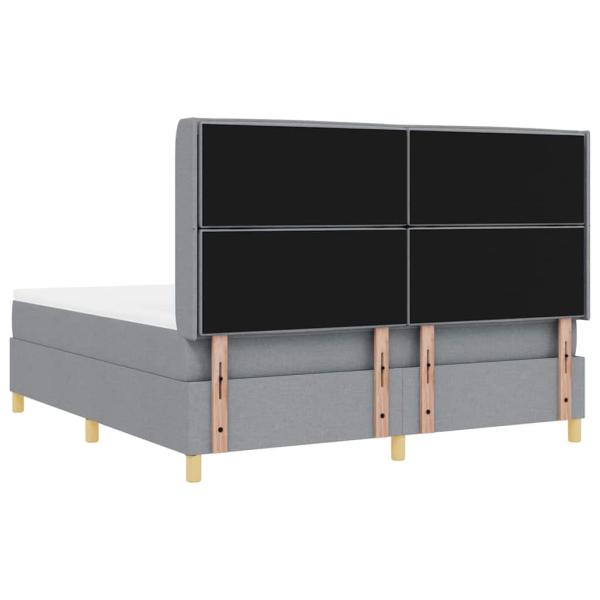 Boxspringbett mit Matratze Hellgrau 180 x 200 cm Stoff
