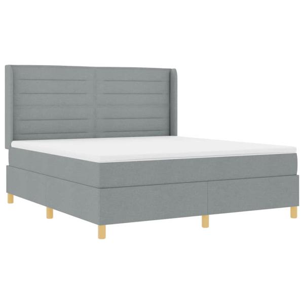 Boxspringbett mit Matratze Hellgrau 180 x 200 cm Stoff