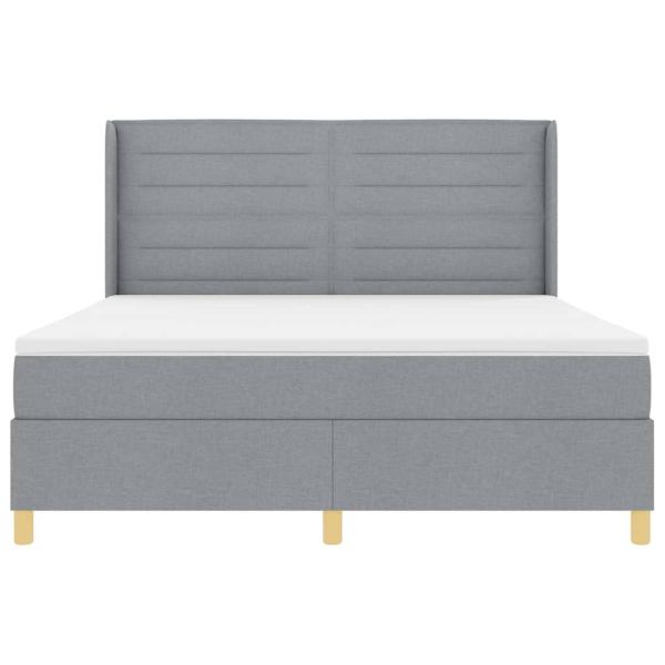 Boxspringbett mit Matratze Hellgrau 140 x 200 cm Stoff