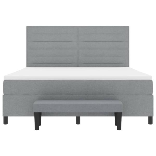 Boxspringbett mit Matratze Hellgrau 180 x 200 cm Stoff