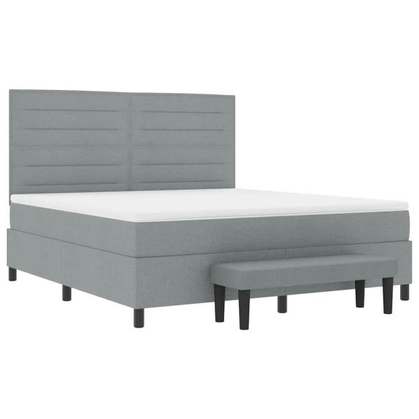 Boxspringbett mit Matratze Hellgrau 180 x 200 cm Stoff
