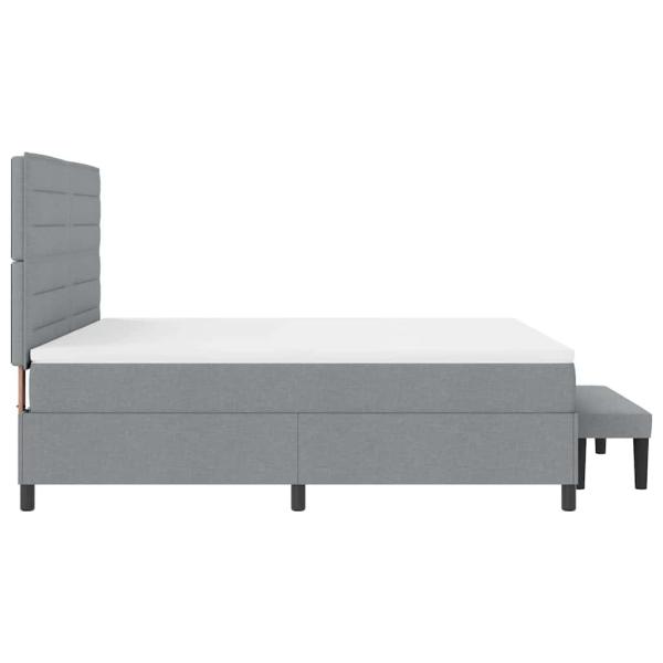 Boxspringbett mit Matratze Hellgrau 180 x 200 cm Stoff