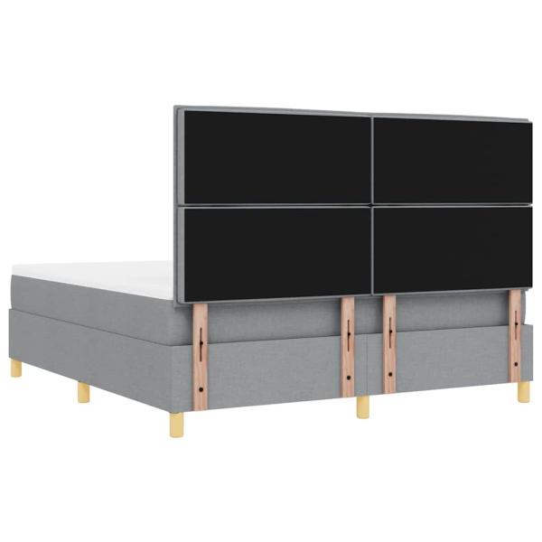 Boxspringbett mit Matratze Hellgrau 180 x 200 cm Stoff