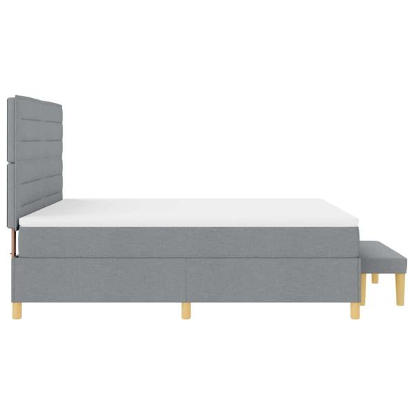 Boxspringbett mit Matratze Hellgrau 180 x 200 cm Stoff