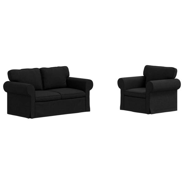 Sofa 2 pcs Schwarz Metall