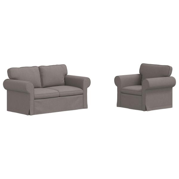 Sofa 2 pcs Taupe Metall
