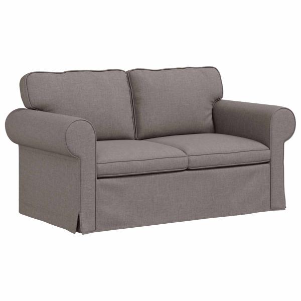 Sofa 2 pcs Taupe Metall