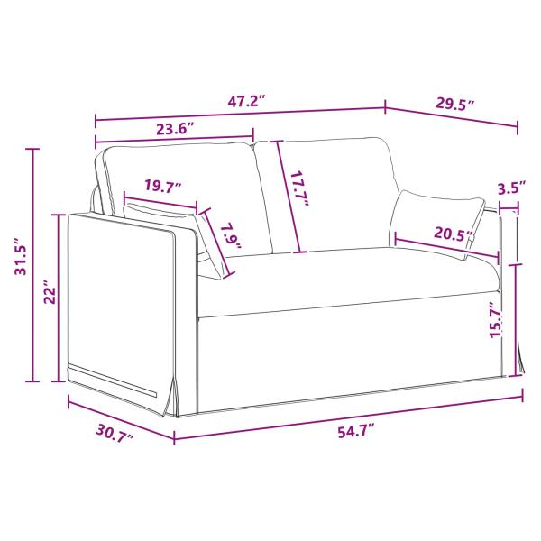 Sofa 2 pcs Dunkelgrau Metall