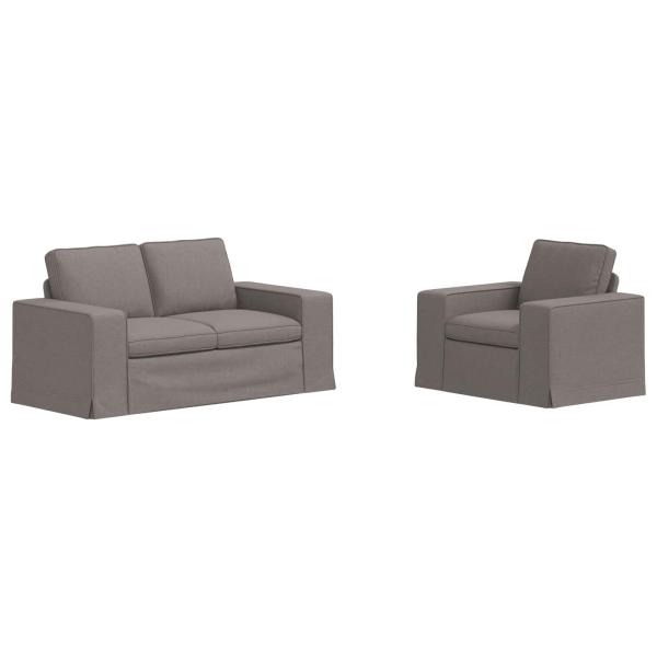 Sofa 2 pcs Taupe Metall