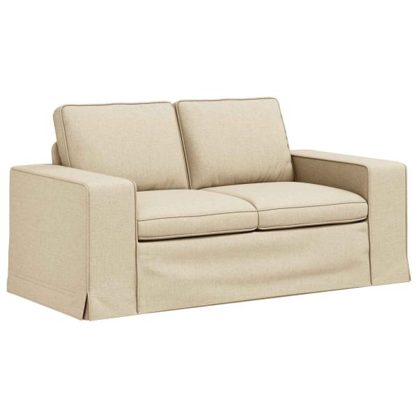 Sofa 2 pcs Creme Metall
