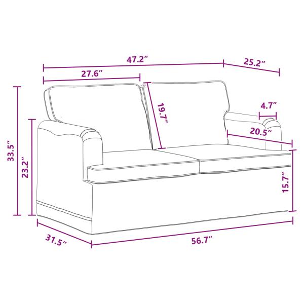 Sofa 2 pcs Dunkelgrau Metall