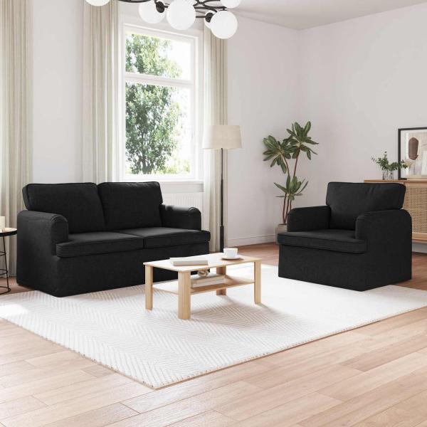 ARDEBO.de - Sofa 2 pcs Schwarz Metall