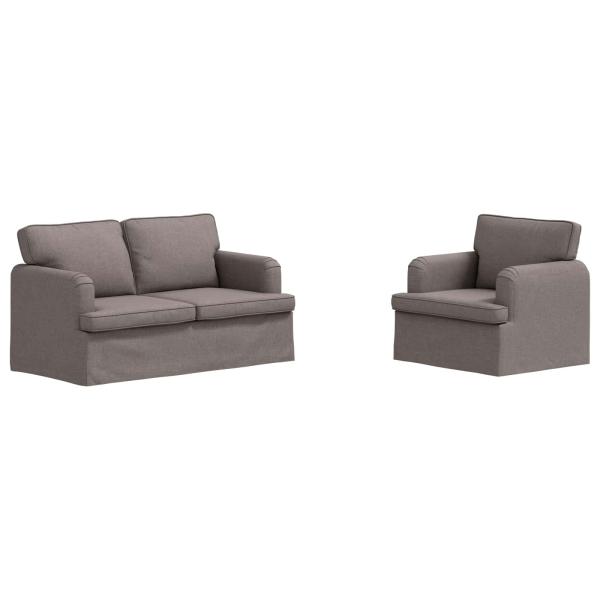Sofa 2 pcs Taupe Metall