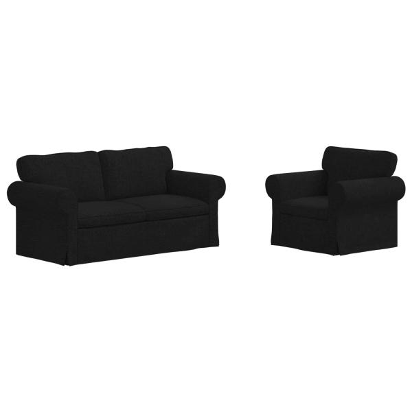 Sofa 2 pcs Schwarz Metall