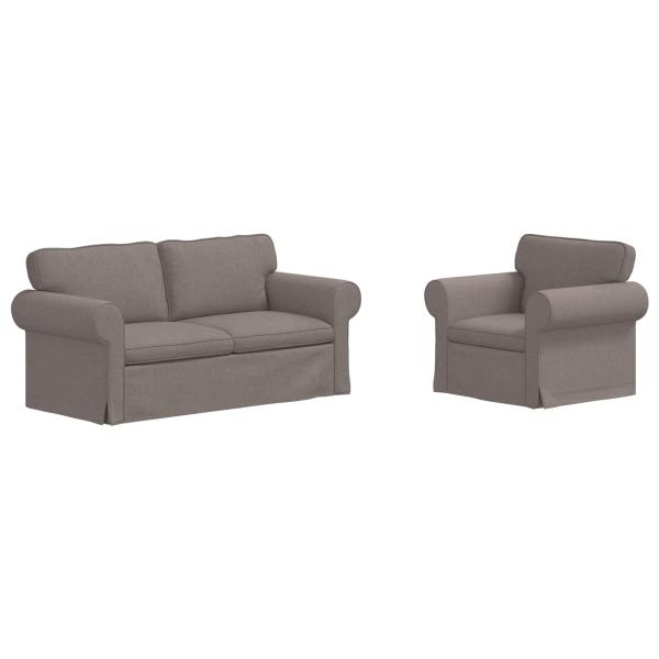 Sofa 2 pcs Taupe Metall