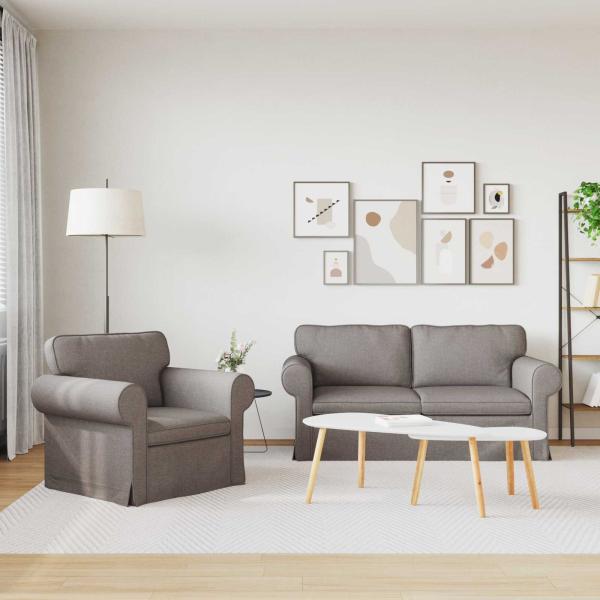 Sofa 2 pcs Taupe Metall