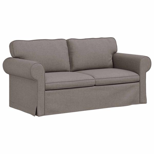 Sofa 2 pcs Taupe Metall