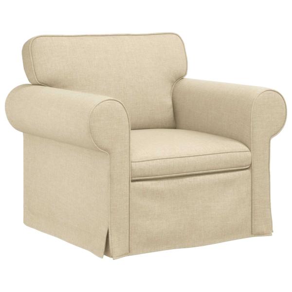 Sofa 2 pcs Creme Metall