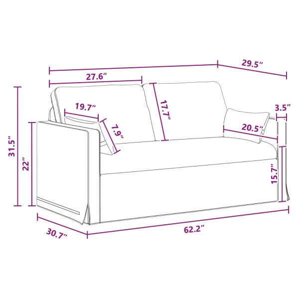 Sofa 2 pcs Dunkelgrau Metall