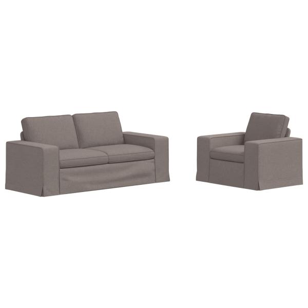 Sofa 2 pcs Taupe Metall