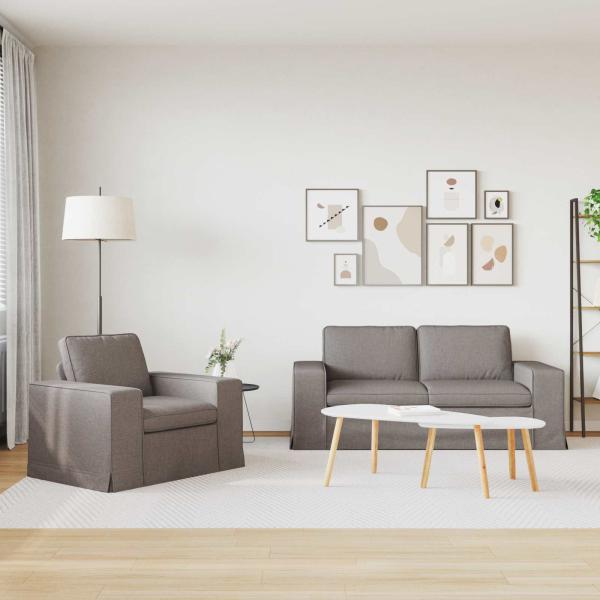 Sofa 2 pcs Taupe Metall