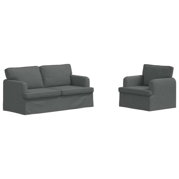 Sofa 2 pcs Dunkelgrau Metall