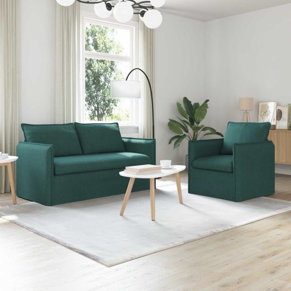 ARDEBO.de - Sofa 2 pcs Dunkelgrün Metall