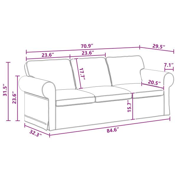 Sofa 2 pcs Dunkelgrau Metall
